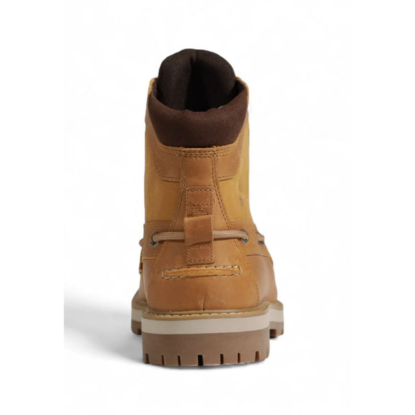 Beigefarbene Wildleder-Schnürstiefel