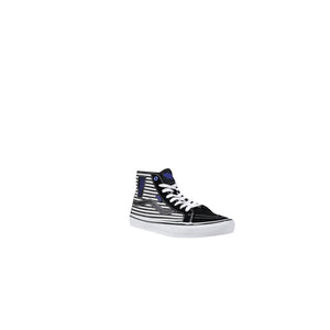 Schwarze und Weiße Ledersneaker High-Top
