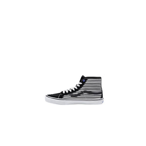 Schwarze und Weiße Ledersneaker High-Top
