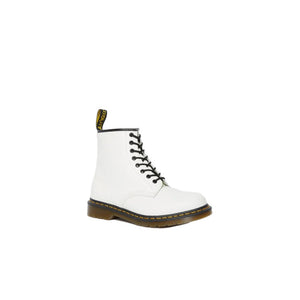 Weiße Leder-Schnürstiefel
