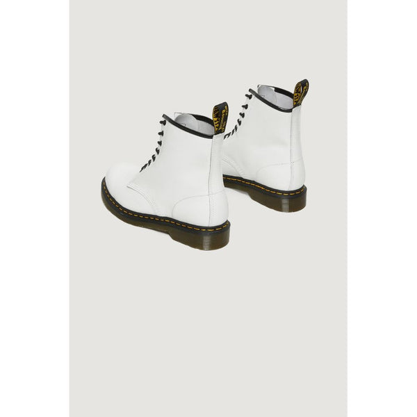 Weiße Leder-Schnürstiefel