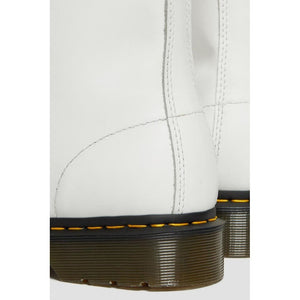 Weiße Leder-Schnürstiefel