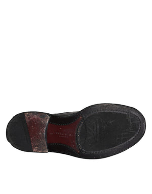 Schwarze Leder Derby Wingtip Formelle Schuhe