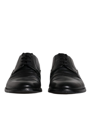 Schwarze Leder Schnürschuhe Männer Derby Formelle Schuhe