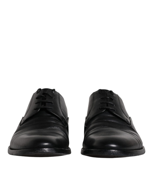 Schwarze Leder Schnürschuhe Männer Derby Formelle Schuhe