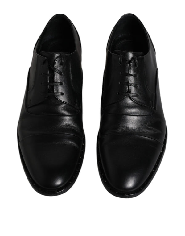 Schwarze Leder Schnürschuhe Männer Derby Formelle Schuhe