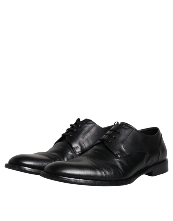 Schwarze Leder Schnürschuhe Männer Derby Formelle Schuhe
