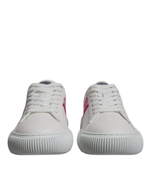 Weiß Rosa Greca Drucken Plattform Low Top Turnschuhe Schuhe