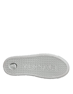 Weiß Rosa Greca Drucken Plattform Low Top Turnschuhe Schuhe