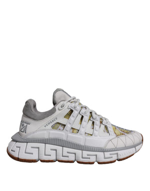 Weiß Trigreca Barocco Druck Low Top Turnschuhe Schuhe