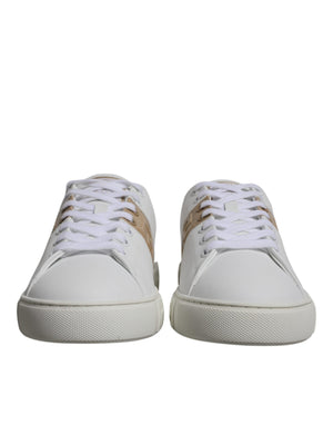 Weiß Braun Greca Print TPU Low Top Männer Turnschuhe Schuhe