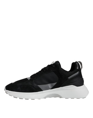Schwarzer Canvas Quad Fabric Medusa Low Top Sneaker Schuhe