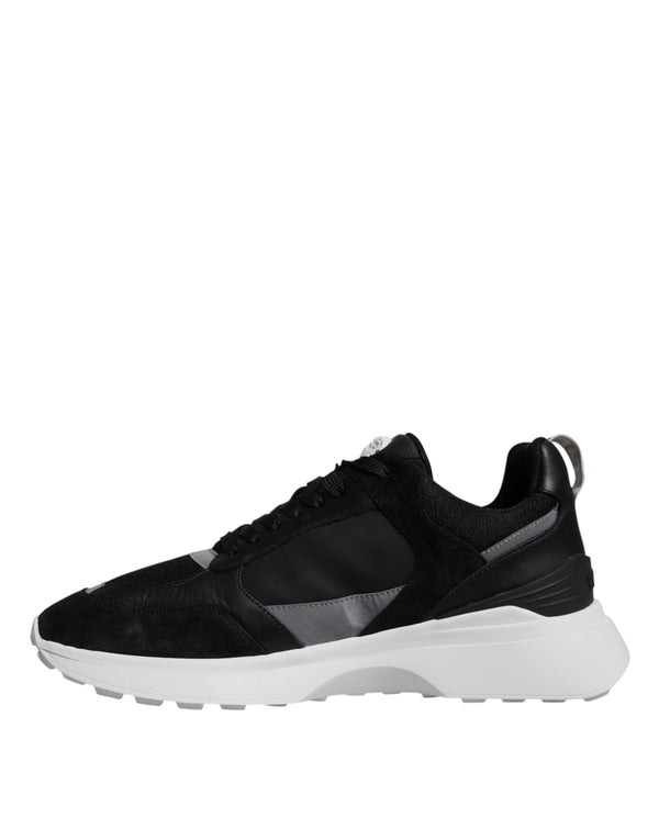 Schwarzer Canvas Quad Fabric Medusa Low Top Sneaker Schuhe