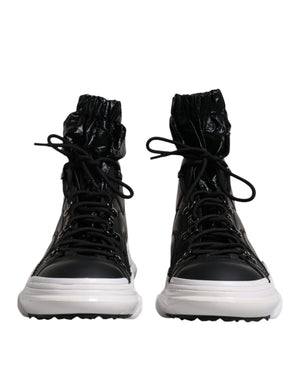 Schwarz Nylon Galileo High Top Turnschuhe Schuhe