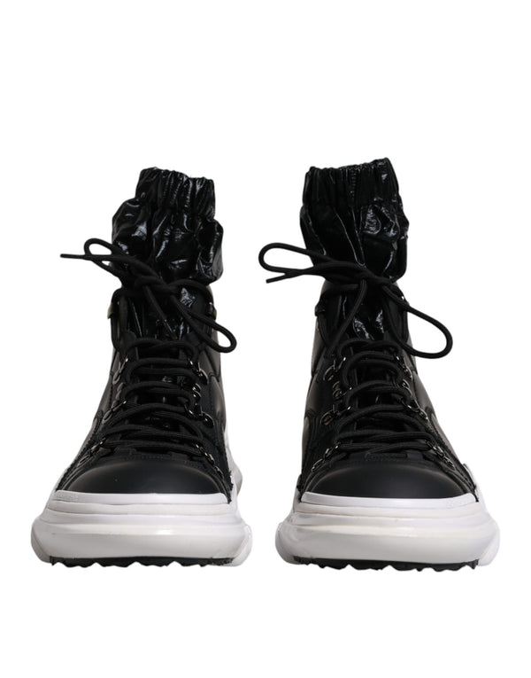 Schwarz Nylon Galileo High Top Turnschuhe Schuhe