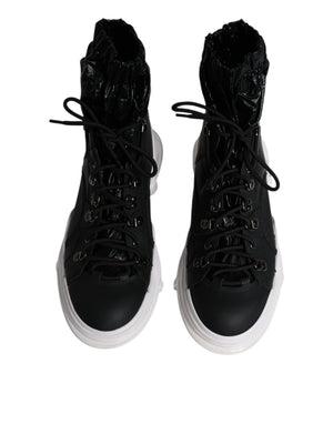 Schwarz Nylon Galileo High Top Turnschuhe Schuhe