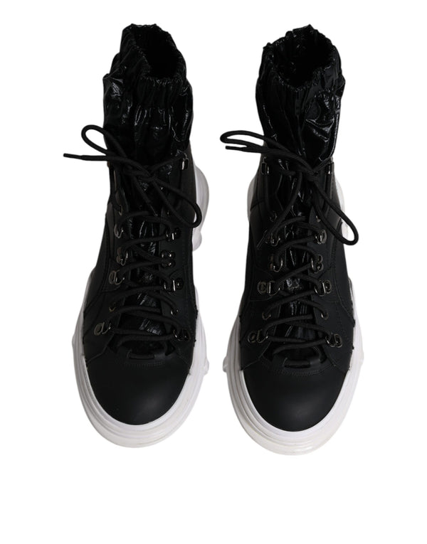 Schwarz Nylon Galileo High Top Turnschuhe Schuhe