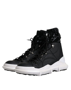 Schwarz Nylon Galileo High Top Turnschuhe Schuhe