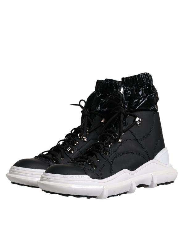 Schwarz Nylon Galileo High Top Turnschuhe Schuhe