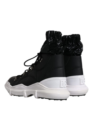 Schwarz Nylon Galileo High Top Turnschuhe Schuhe