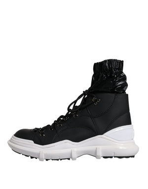 Schwarz Nylon Galileo High Top Turnschuhe Schuhe