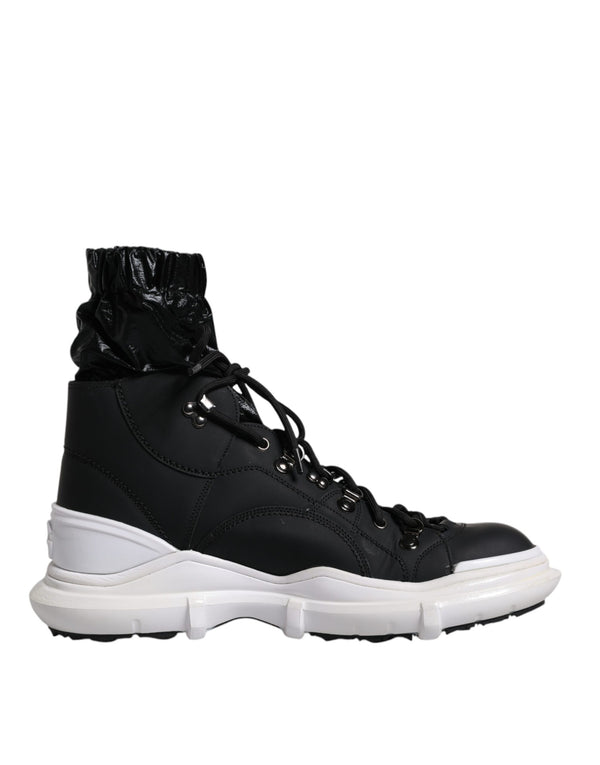 Schwarz Nylon Galileo High Top Turnschuhe Schuhe
