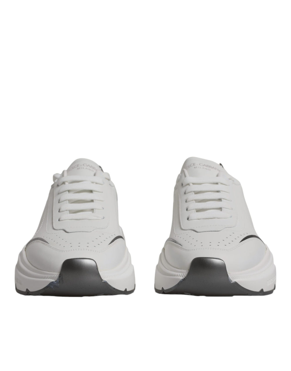 Weiß Silber DAYMASTER Leder Turnschuhe Schuhe