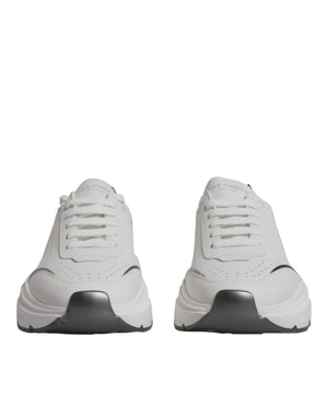 Weiß Silber DAYMASTER Leder Turnschuhe Schuhe