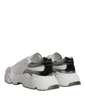 Weiß Silber DAYMASTER Leder Turnschuhe Schuhe