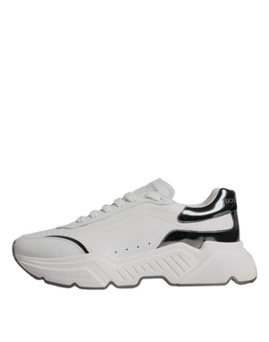 Weiß Silber DAYMASTER Leder Turnschuhe Schuhe