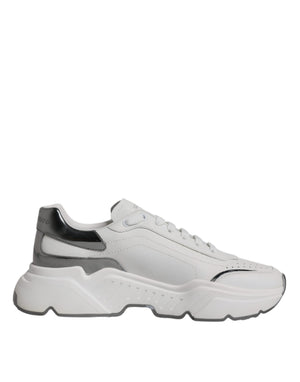 Weiß Silber DAYMASTER Leder Turnschuhe Schuhe
