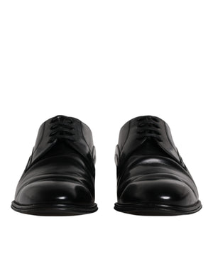 Schwarz Leder Derby Formal Männer Kleid Schuhe