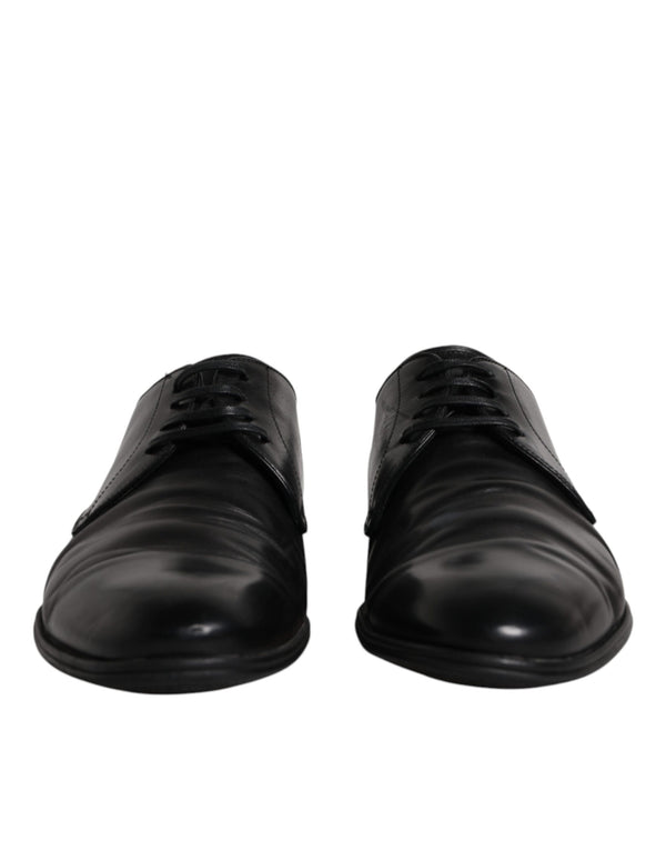 Schwarze Leder Schnürschuhe Männer Derby Formelle Schuhe