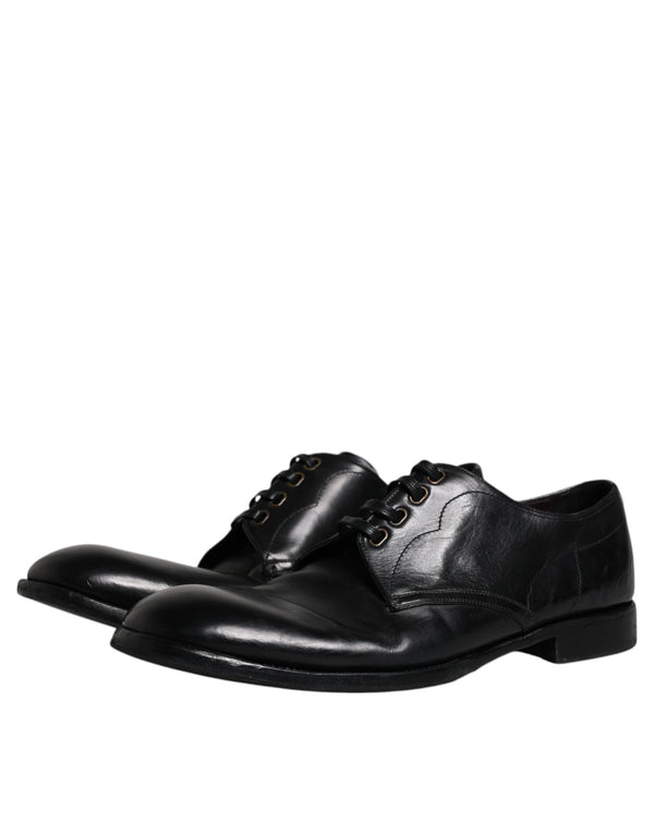 Schwarz Leder Derby Formal Männer Kleid Schuhe