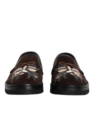 Braun Wildleder DG Familie Slip On Flats Schuhe