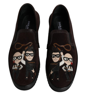 Braun Wildleder DG Familie Slip On Flats Schuhe