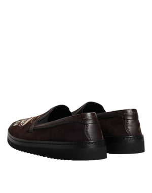 Braun Wildleder DG Familie Slip On Flats Schuhe