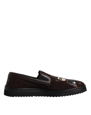 Braun Wildleder DG Familie Slip On Flats Schuhe