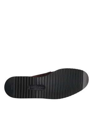 Braun Wildleder DG Familie Slip On Flats Schuhe