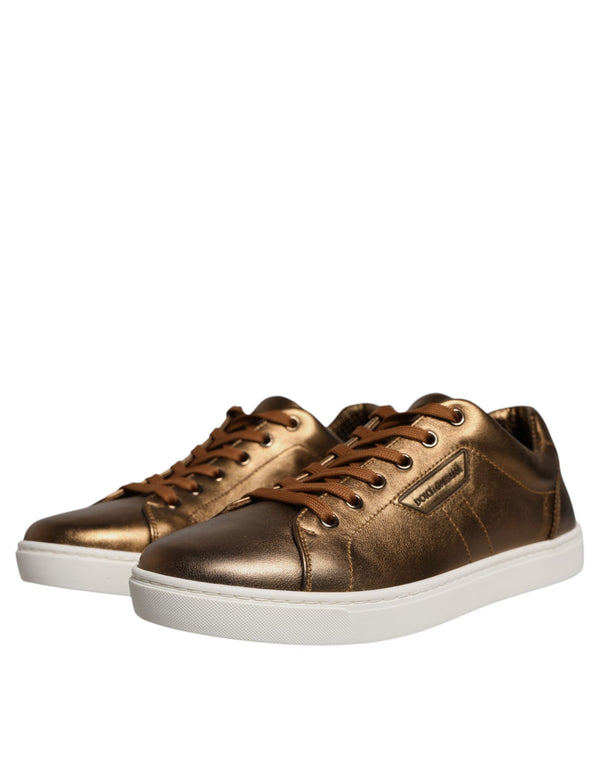 Gold Leder Logo London Herren Sneaker Schuhe
