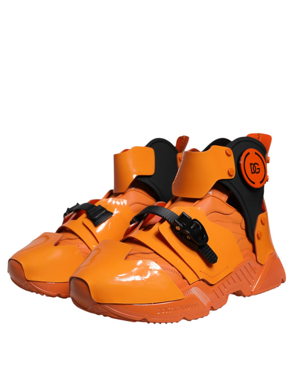 Orange Multi Panel klobige High Top Turnschuhe Schuhe