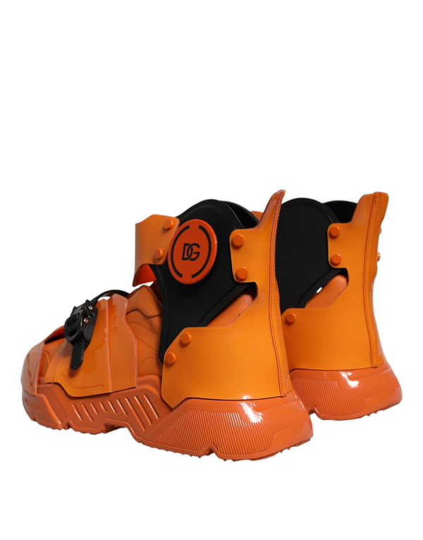 Orange Multi Panel klobige High Top Turnschuhe Schuhe