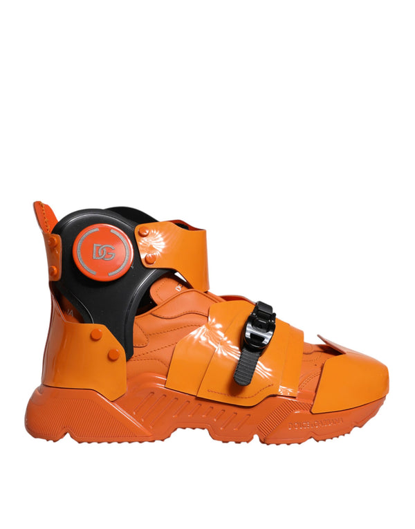 Orange Multi Panel klobige High Top Turnschuhe Schuhe