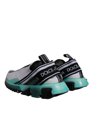 Weiß Blau Sorrento Slip On Turnschuhe Schuhe