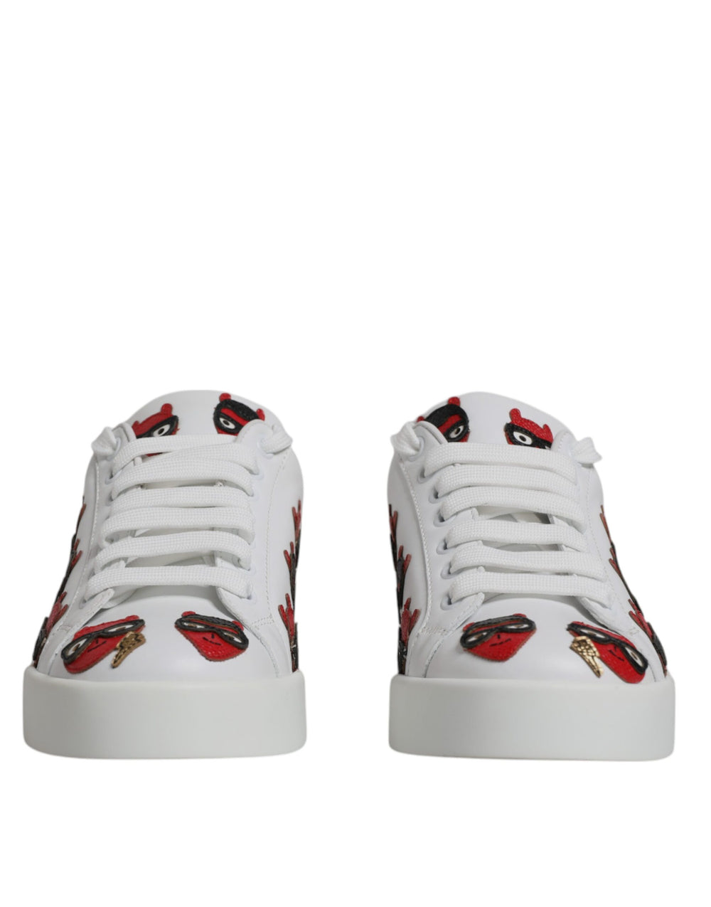 Weiß Devil Face Portofino Turnschuhe Schuhe