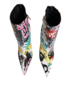 Multicolor Graffiti Keira Mid Calf Stiefel Schuhe