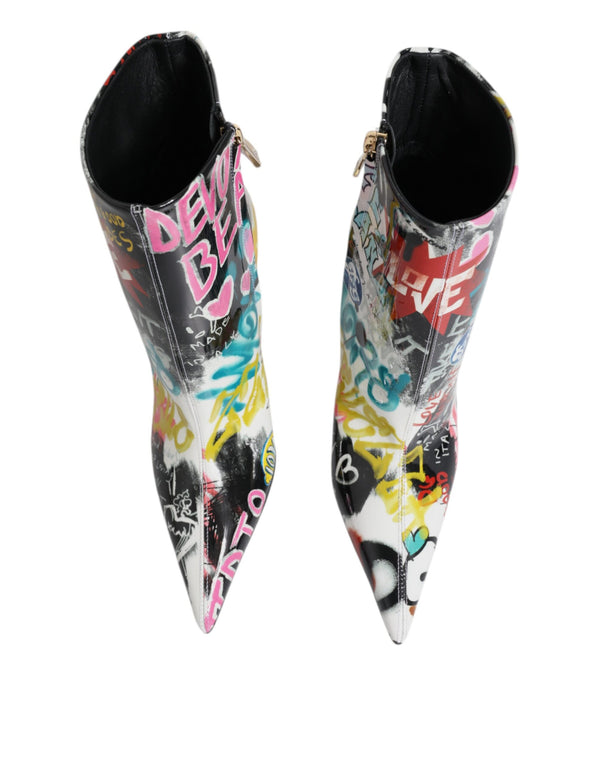 Multicolor Graffiti Keira Mid Calf Stiefel Schuhe