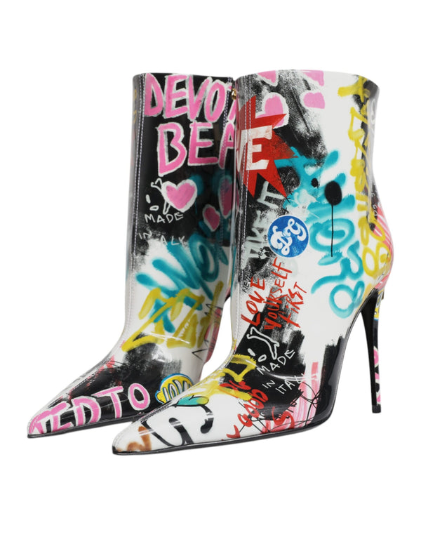 Multicolor Graffiti Keira Mid Calf Stiefel Schuhe