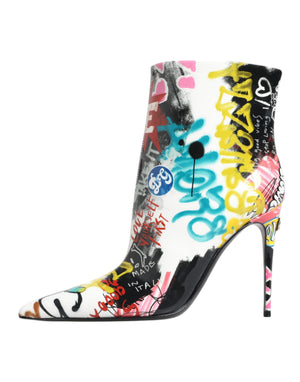 Multicolor Graffiti Keira Mid Calf Stiefel Schuhe