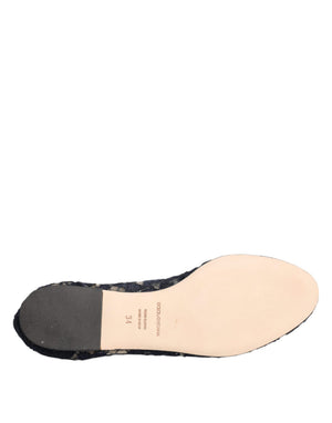 Blau Taormina Spitze Kristalle Flats Schuhe